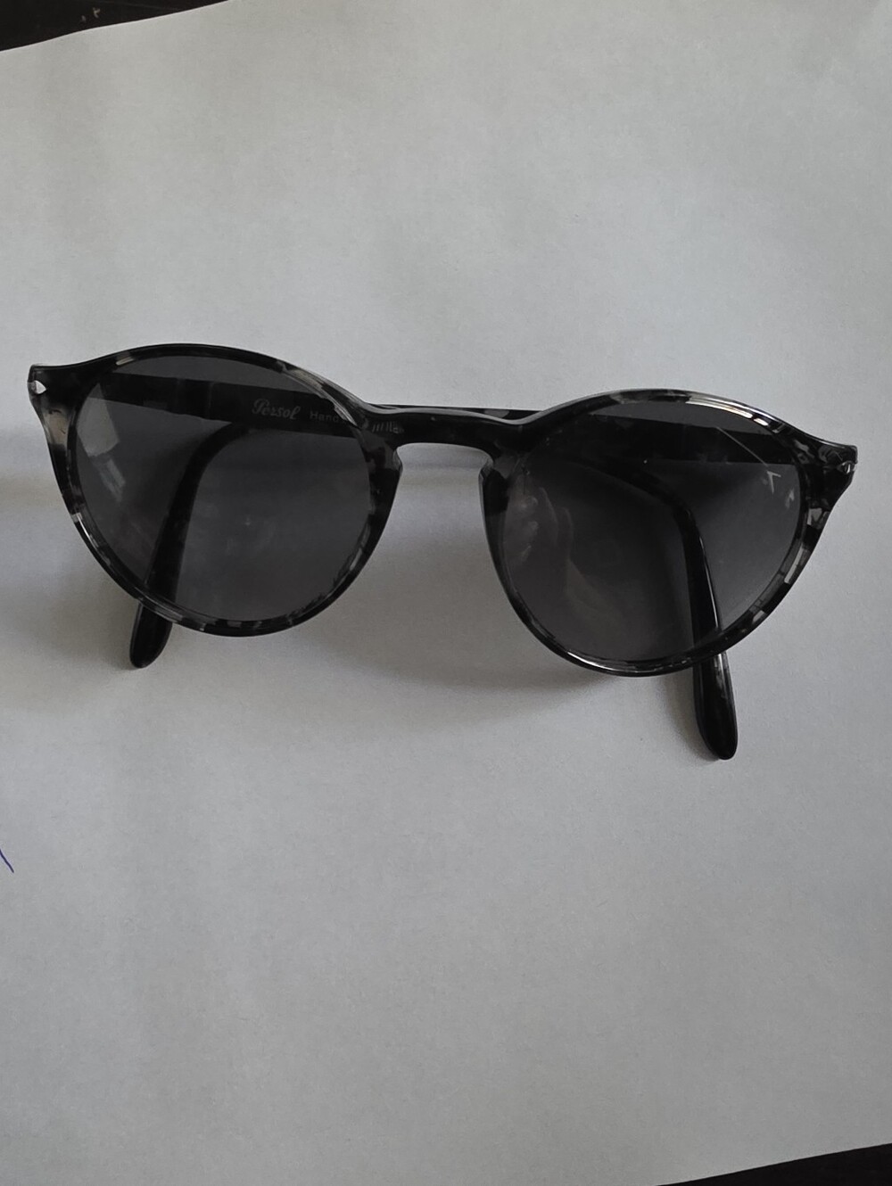 Persol Black Tortoise Round-Frame Sunglasses